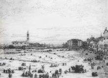 Padua The Prato della Valle with Santa Giustinia and the Church of Misericordia sheet 2 