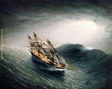Schooner in a Stormy Sea