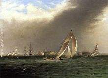 Yacht Racing off Castle Garden New York