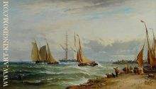 A Fair Wind Dutch Fishing Boats Leaving Port Schouwen Coast South Holland 