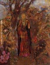 Buddha Walking among the Flowers