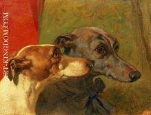 The Greyhounds Charley and Jimmy in an Interior