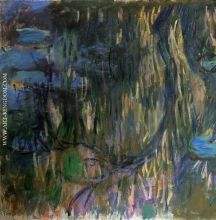 Water Lilies, Reflections of Weeping Willows (left half)