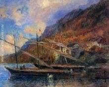 Boats by the Banks of Lake Geneva at Saint Gingolph