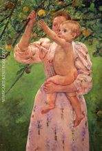 Baby Reaching For An Apple