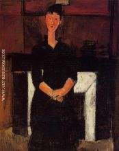 Woman Seated in Front of a Fireplace
