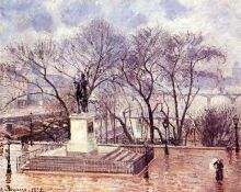 Pont Neuf, the Statue of Henri IV  Afternoon, Rain