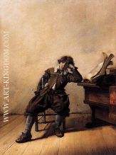 Student at His Desk - Melancholy