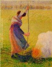 Woman Burning Wood