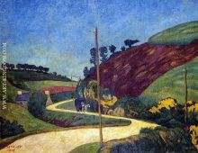 The Stagecoach Road in the Country with a Cart