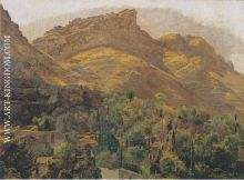 Look to the mountain town of Mola at Taormina